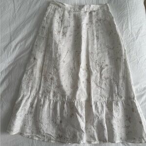 Wilfred Cream Floral Midi Skirt